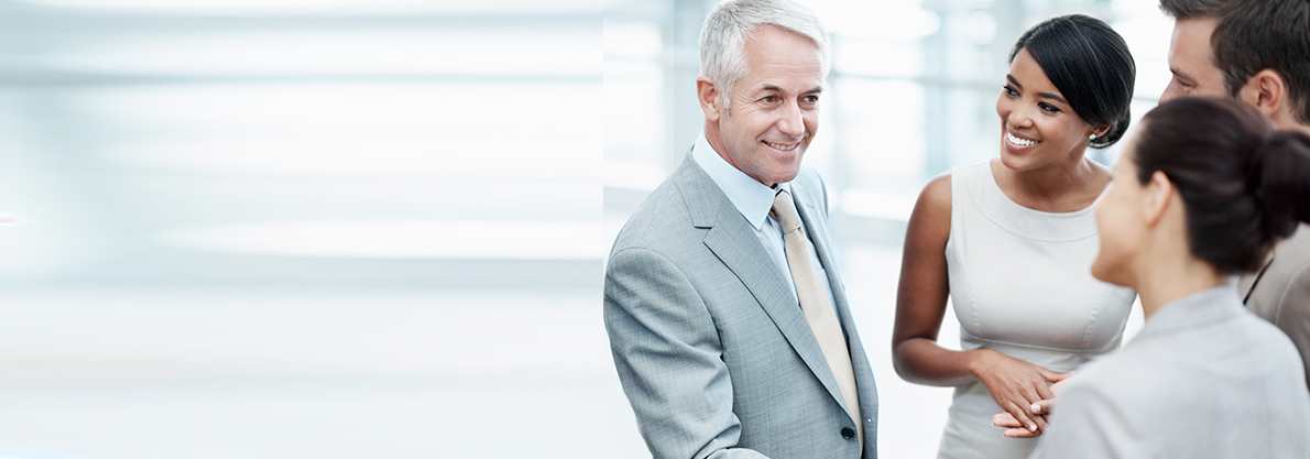 business people smiling